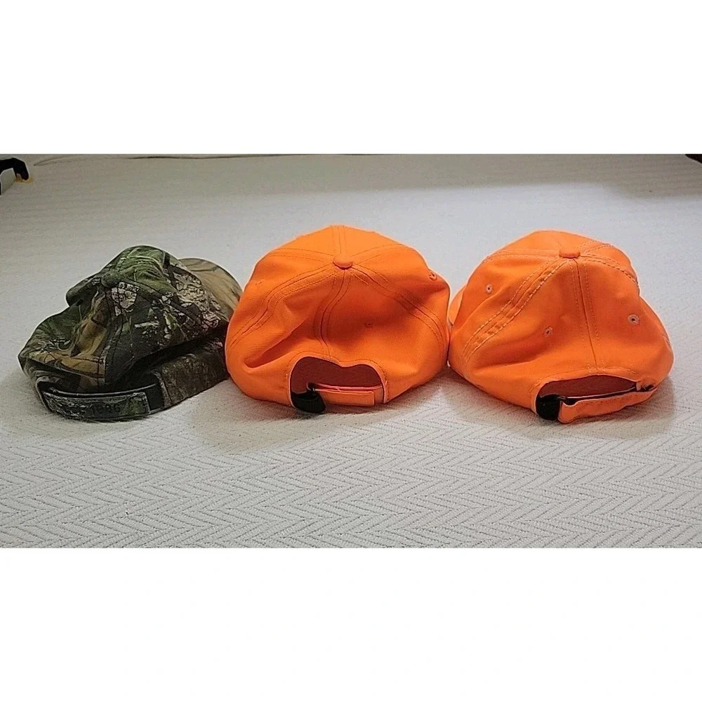 Mossy Oak Realtree Cabela's Hat Lot 3‎ Camo Blaze Orange Hunting Caps